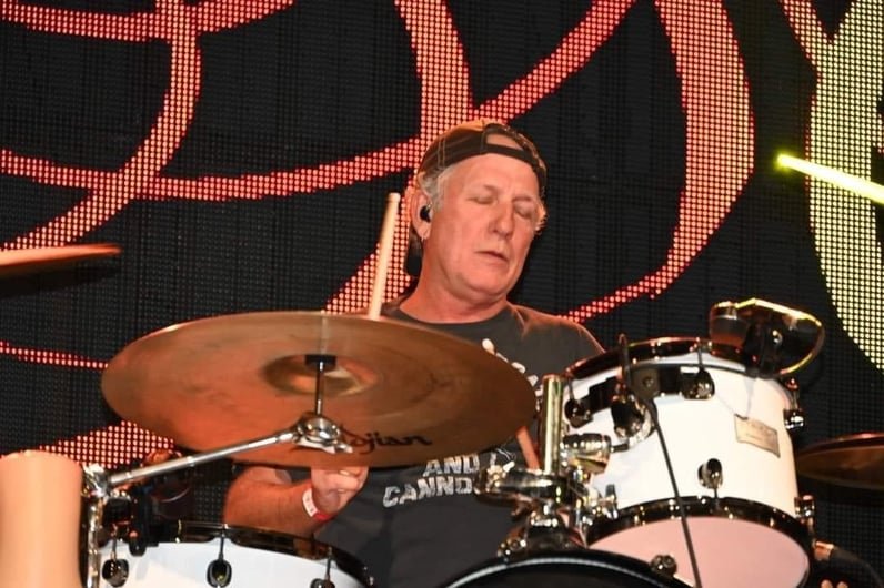 Spank The Monkey drummer performing live